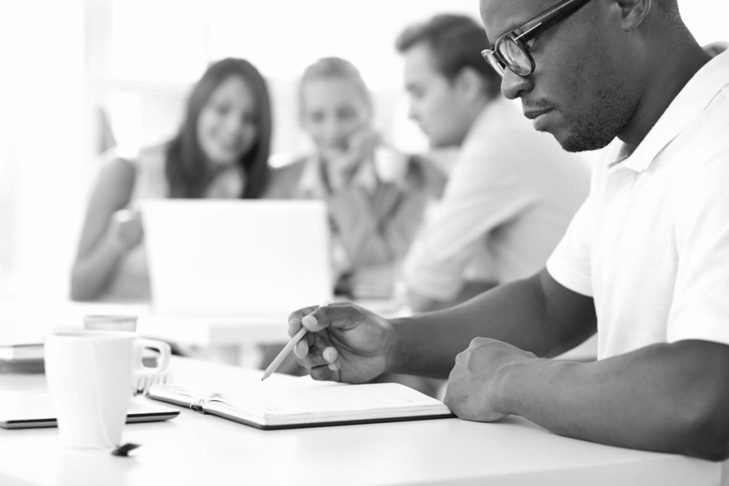 Financial planning workspace with budget documents